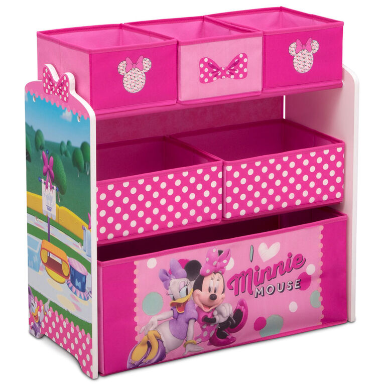 Delta Children - Disney Minnie Mouse 6 Bin Design and Store Toy Organizer