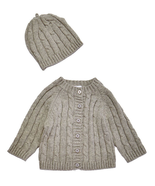 Ensemble cardigan et bonnet deux pièces Baby Mode Signature