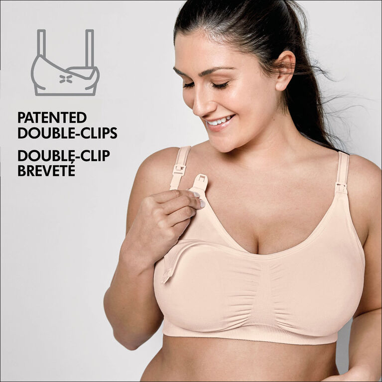 Soutien-gorge d'allaitement et d'expression 3 en 1 Medela - Respirant et léger pour un confort ultime lors de l'allaitement, de l'expression avec tire-lait électrique ou de l'expression dans le soutien-gorge, Chai, Grand