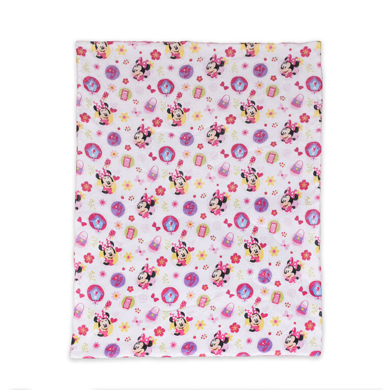 Disney Minnie Mouse Faces Parure de lit complète 7 pièces – Comprend une  couette et un ensemble de draps – Microfibre ultra douce résistante à la  décoloration – (Produit officiel Dinsey) 