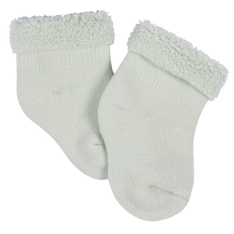 Gerber Childrenswear - 6 Pack Terry Bootie Socks - Wildflower - 0-3M