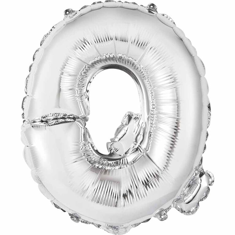 14" Silver Letter Balloons - Q
