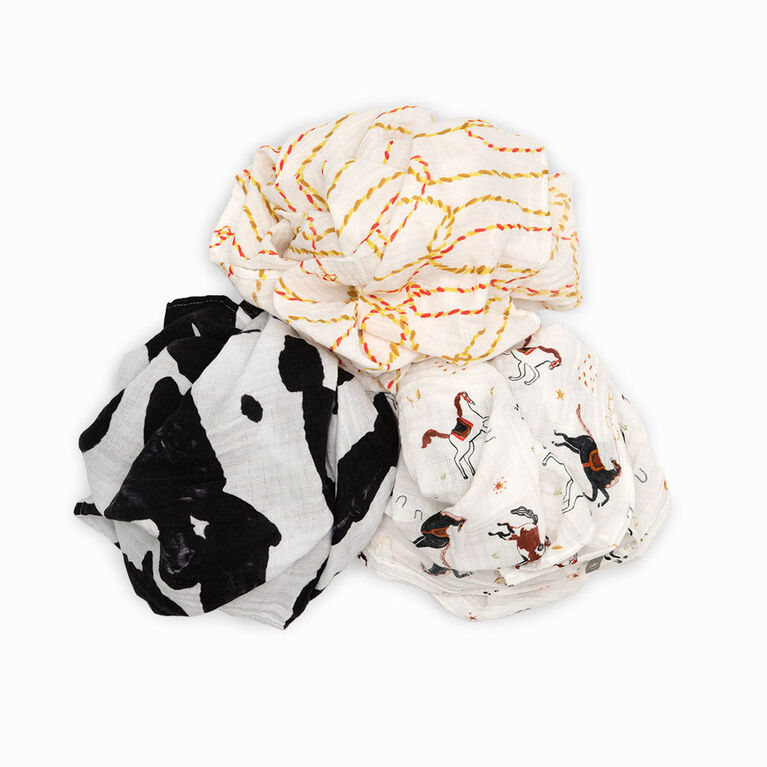 Red Rover Cotton Muslin Swaddle 3 Pack Howdy Horse Babies R Us Canada