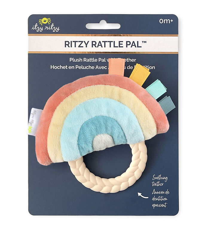 Ritzy Rattle Pal Plush Rainbow W/Teether