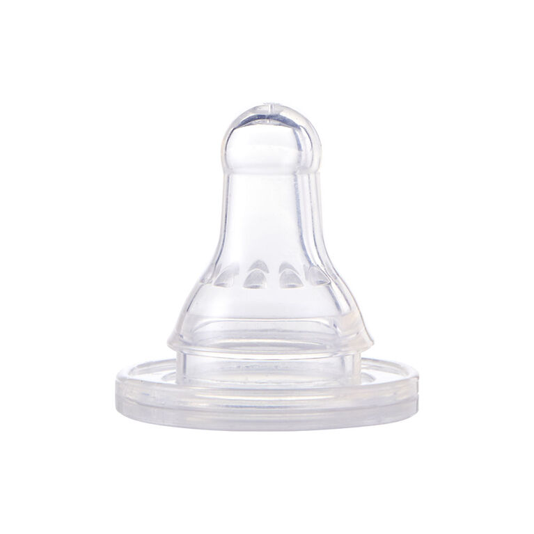 First Essentials by NUK Replacement Bottle Nipples, Silicone, Medium Flow, 6-Pack