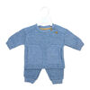 Baby Mode 2 Piece Quilted Jogger Set: Blue