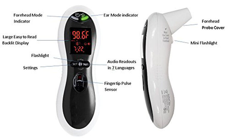 MOBI DualScan Ultra-Pulse Ear & Forehead Thermometer - English Edition