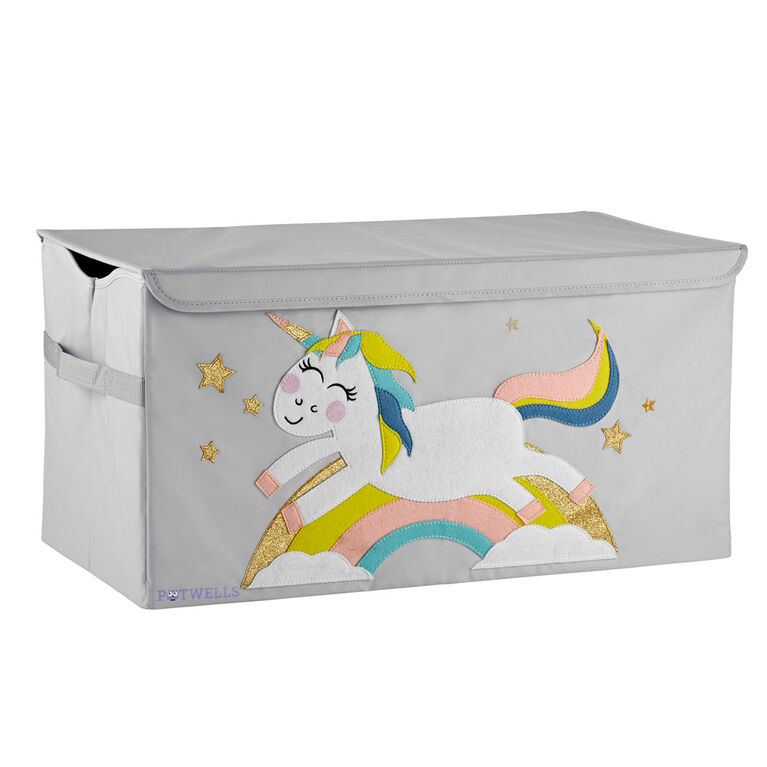 Potwells - Baby Kids Toddler Toy Storage Chest/Trunk Organizer - Unicorn