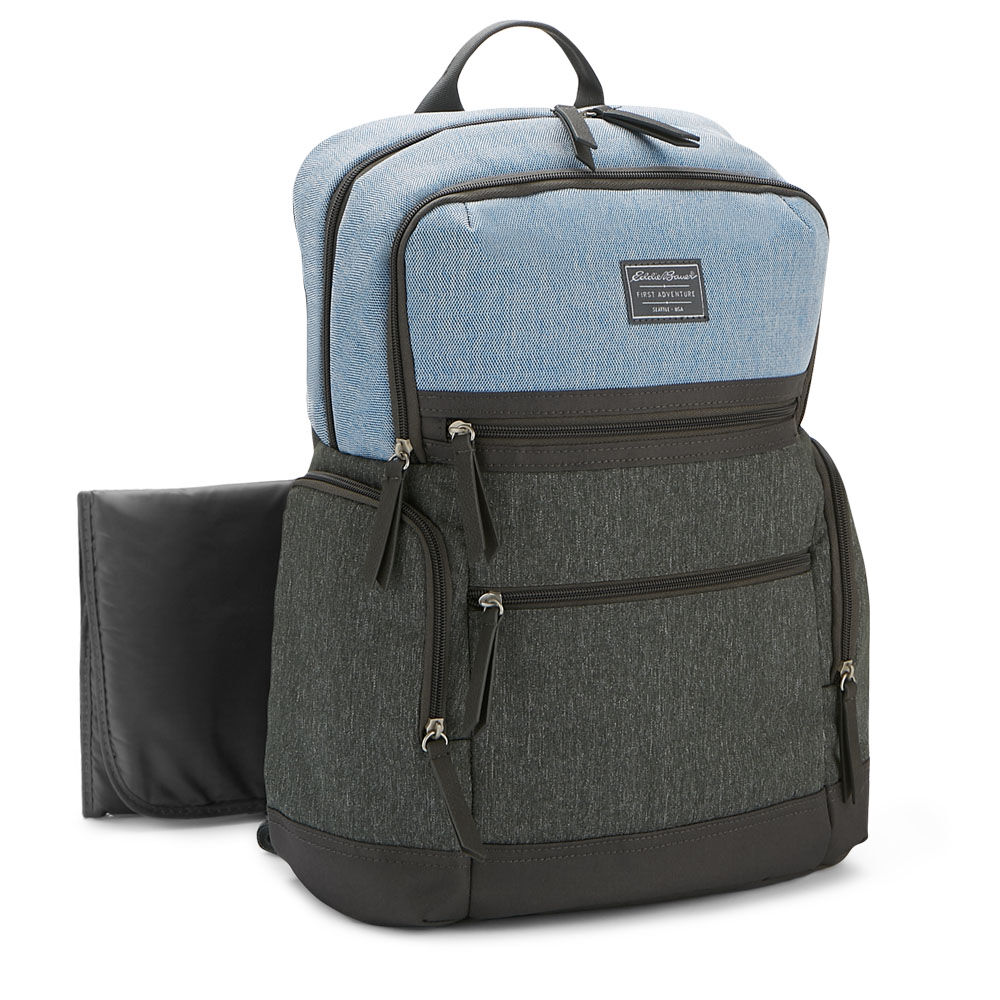 Eddie Bauer Meridian Backpack Diaper Bag Grey and Blue