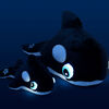 Ensemble NightBuddies and BabyBuddies Orque Noir de 15" and 5" en Peluche Yeux Lumineux