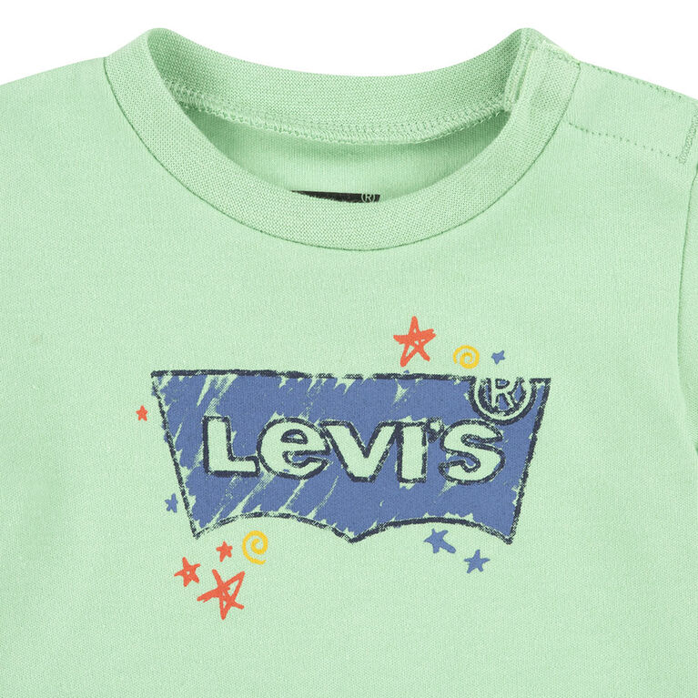 Levis 2 Pack Romper - Teal - Size Newborn