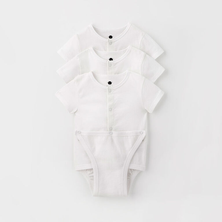 simple diaper shirt 3-pack, 12-18m - white
