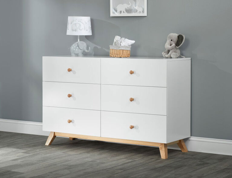 Oxford Baby Visby 6 Drawer Dresser White Natural Babies R Us Canada