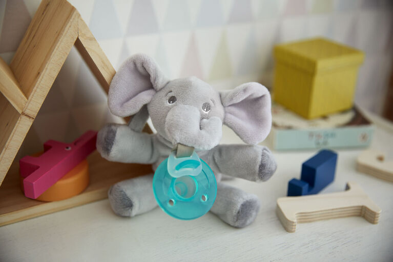 Philips Avent - Peluche éléphant et suce pour bébé de 0 à 3 mois Soothie Snuggle.