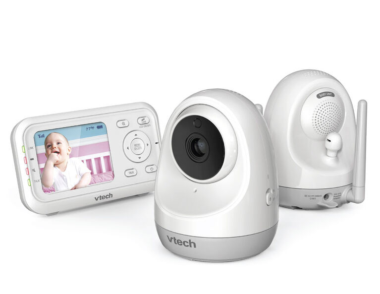 VTech VM3261-2 2.8 inch Digital Video Baby Monitor with 2 Pan & Tilt Camera, Full Color and Automatic Night Vision, White