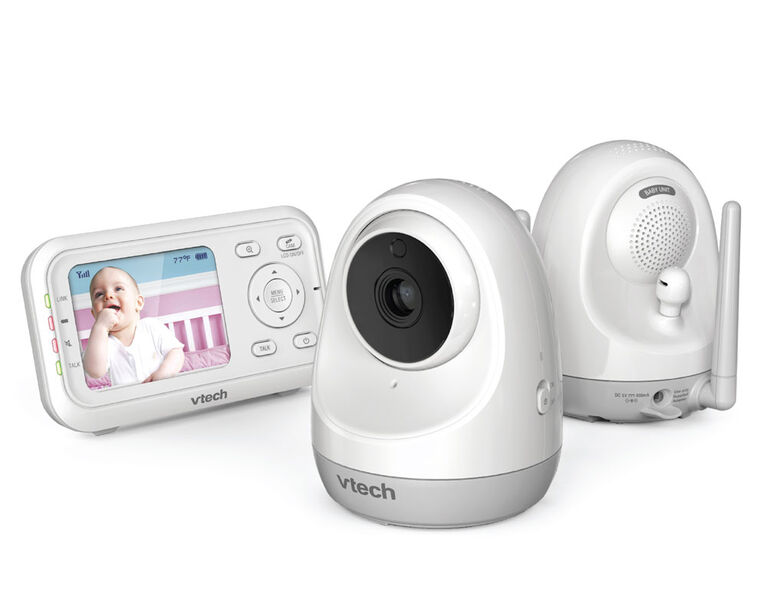 Vtech Vm3261 2 2 8 Digital Video Baby Monitor With 2 Pan Tilt Camera Full Color And Automatic Night Vision White Babies R Us Canada Vtech Vm3261 2 2 8 Digital Video Baby Monitor With 2 Pan Tilt Camera Full Color And Automatic Night Vision White Babies R Us Canada