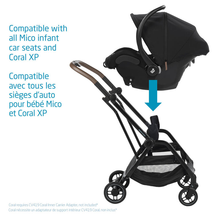 Maxi-Cosi Leona Ultra Compact Stroller - Essential Black