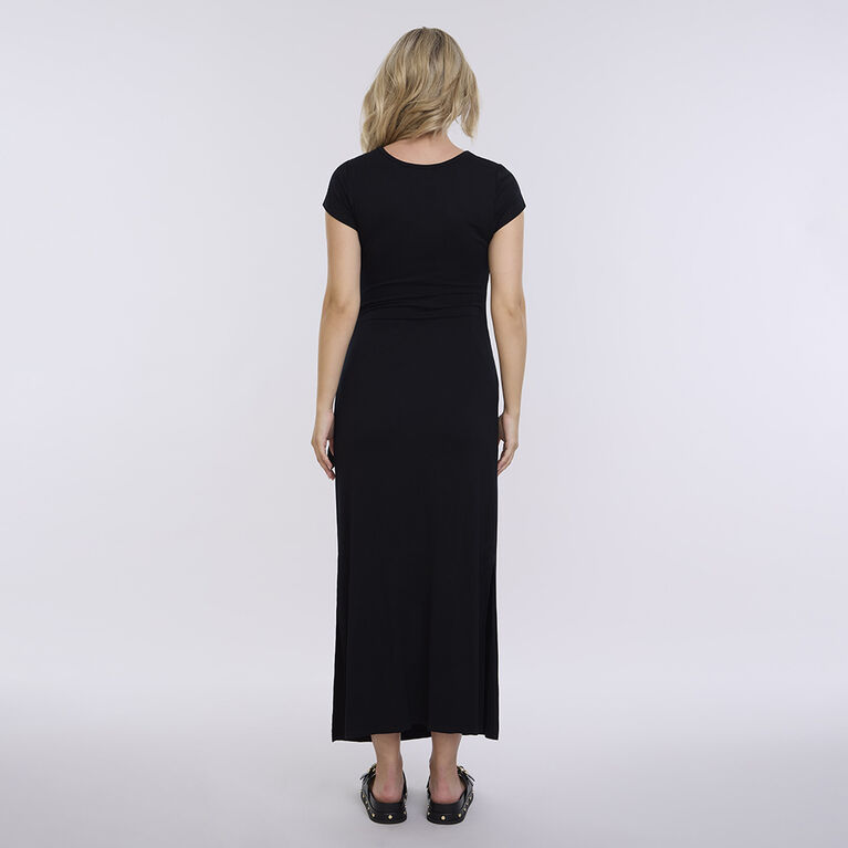 Motherhood Robe Midi À Manches Courtes Et Nouée Sur Le Côté