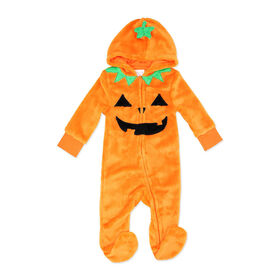 Baby Mode  Poussette polaire en flanelle à capuchon : Nouveau-né citrouille orange
