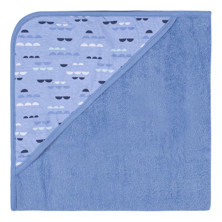 Koala Baby - Serviette à Capuche Tissée Baleine Bleue - Paquet de 2