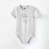 short-sleeve play all day organic bodysuit , 6-9m - grey mix