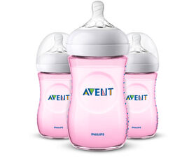 Biberon Philips Avent Naturel, rose, 9&nbsp;oz, emb.&nbsp;de&nbsp;3.