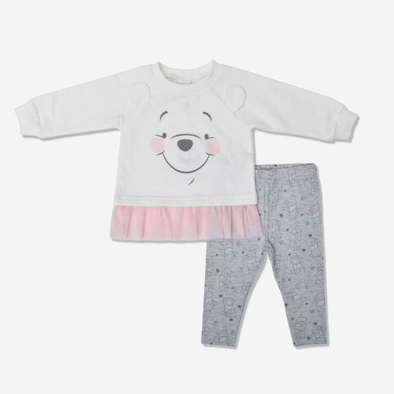 Winnie L'Ourson Ens.Legging 2Mcx Blanc 24M