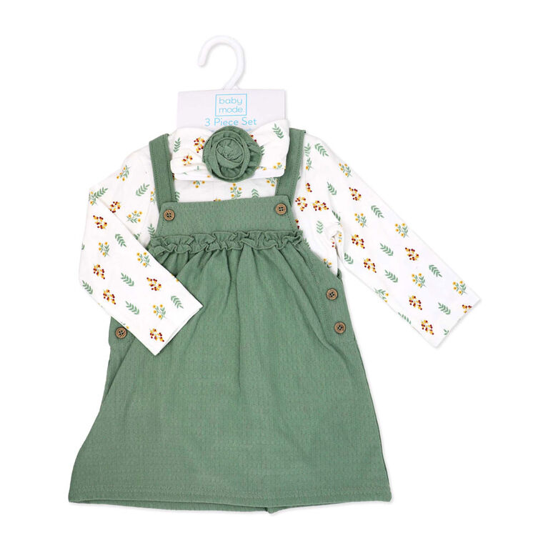 Baby Mode 3 Piece Jumper Set: Blue Floral Baby Mode 3 Piece Jumper Set: Blue Floral