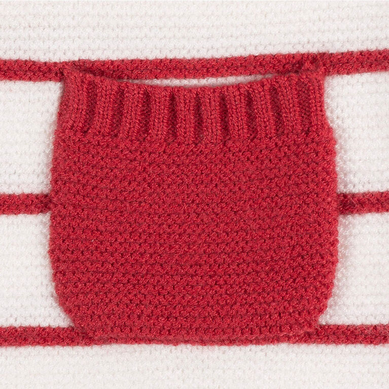 Gerber Childrenswear - 1 Pack Pull Knit Romper - Rouge + Blanc Nouveau-né