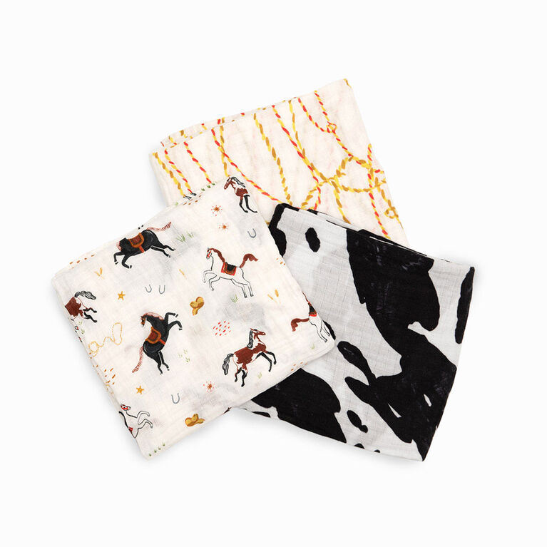 Red Rover Cotton Muslin Swaddle 3 Pack Howdy Horse Babies R Us Canada