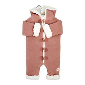 Rock a Bye Baby Combinaison en tricot véritable avec doublure en sherpa : rose, 6-12 mois