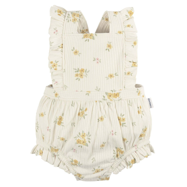 Gerber Childrenswear - Romper with Ruffle Bouquets - 0-3M