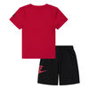 Nike French Terry Short Set - Black and Red Heather - Size 4T