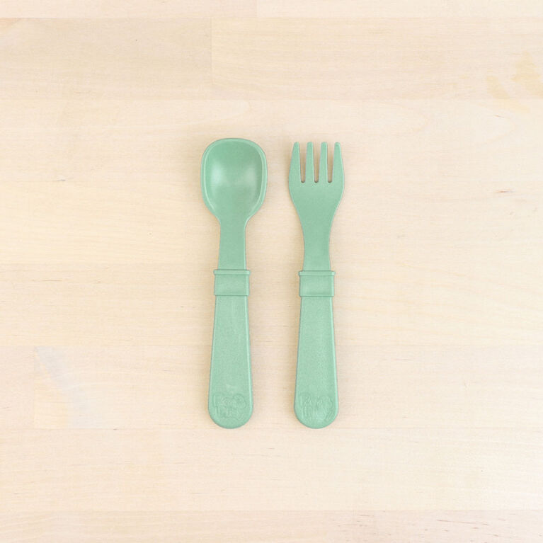 Re-Play Toddler Utensil 8Pk - Sage