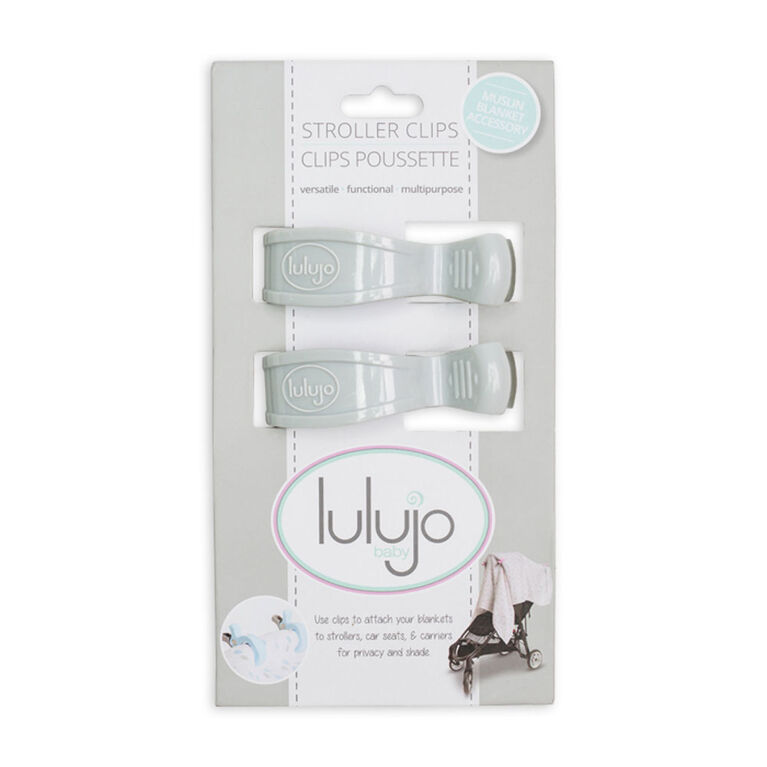 Lulujo - 2 Pack Stroller Clips - Grey