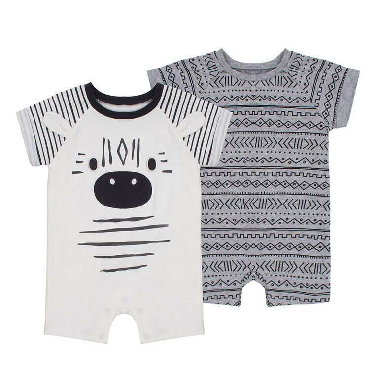 PL Baby Safari Dual Pack Rompers Off White 12M
