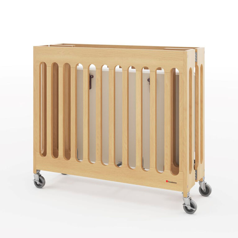 Mini Compact Crib with Mattress, Natural