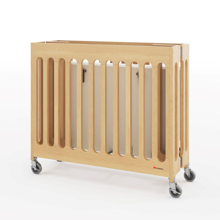 Mini Lit De Bébé Compact Avec Matelas, Naturel