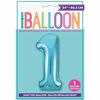 Ballon en aluminium bleu en forme de nombre 34 " - 1