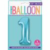 Ballon en aluminium bleu en forme de nombre 34 " - 1