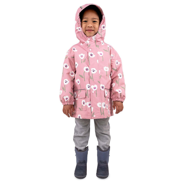Kids Fleece Lined Rain Jackets  | White Tulip - 1T (1-2Y)