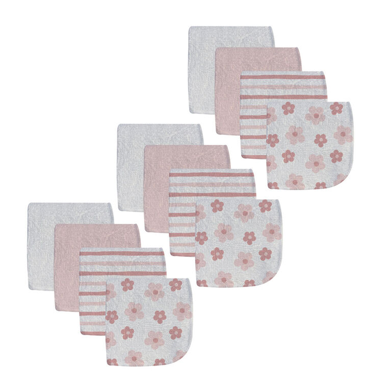 Pink 12 Pack Washcloths