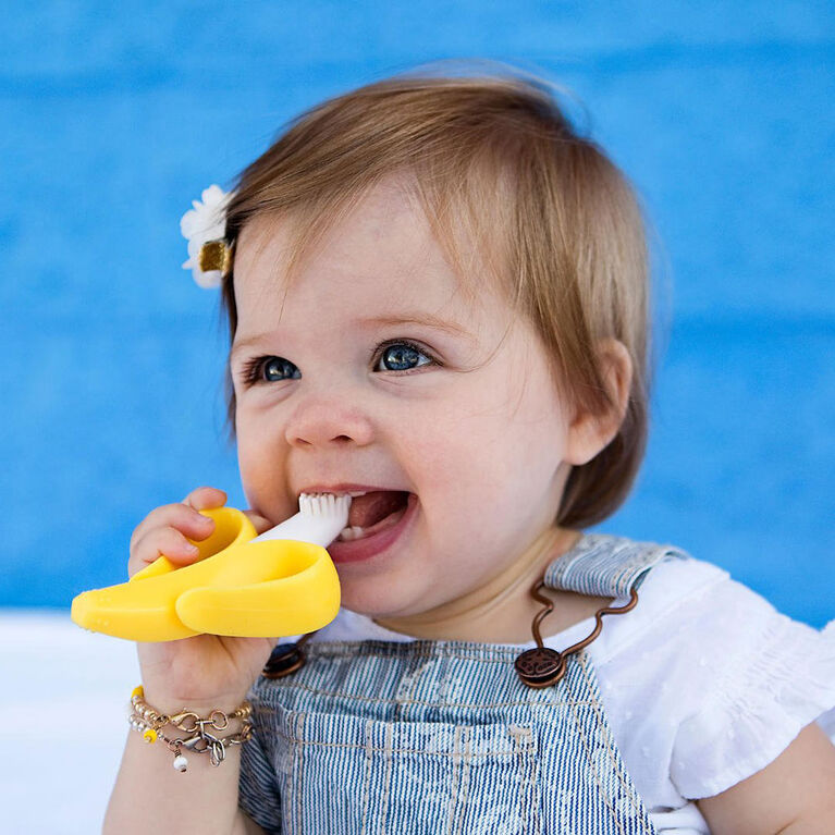 Baby Banana Brosse  à dents de dentition pour les bébés.