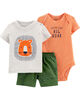 Carter's 3-Piece Lion Diaper Cover Set - Orange/Green, 12 Months