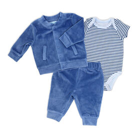 Baby Mode 3 Piece Ribbed Velour Varsity Set: Fierce Lion