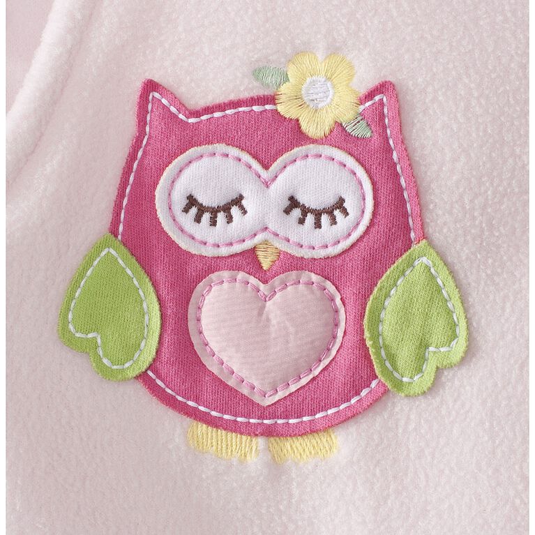 Sac de nuit SleepSack pour jeune marcheur de HALO en micropeluche Hibou rose - Très grand.