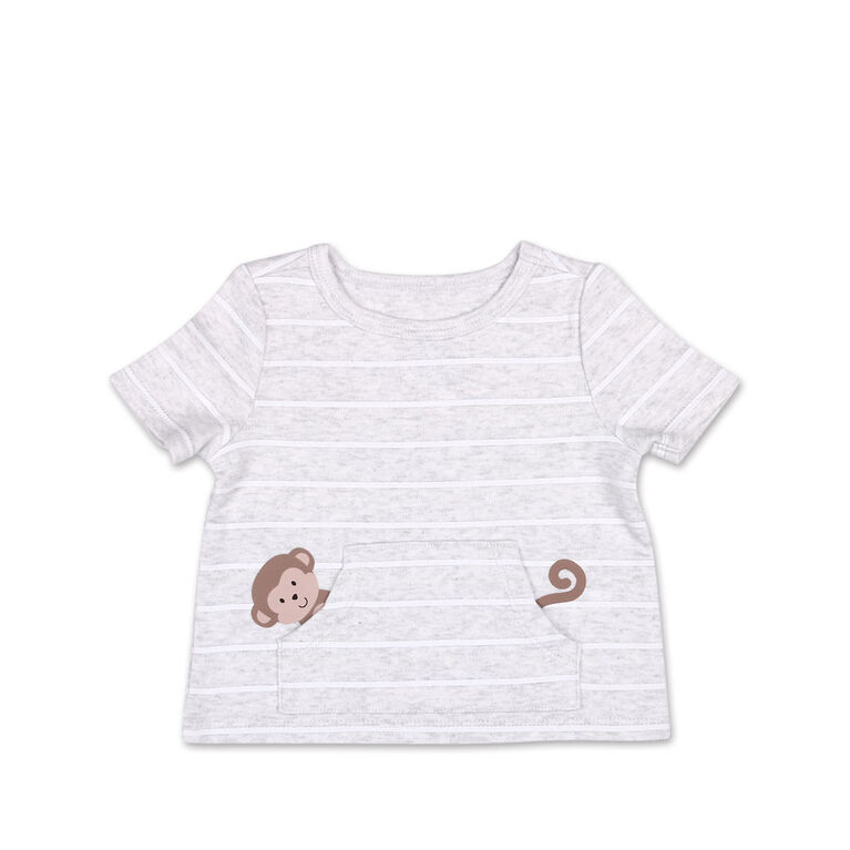 Tee-shirt manches courtes à poche Koala Baby singe - 0-3 mois