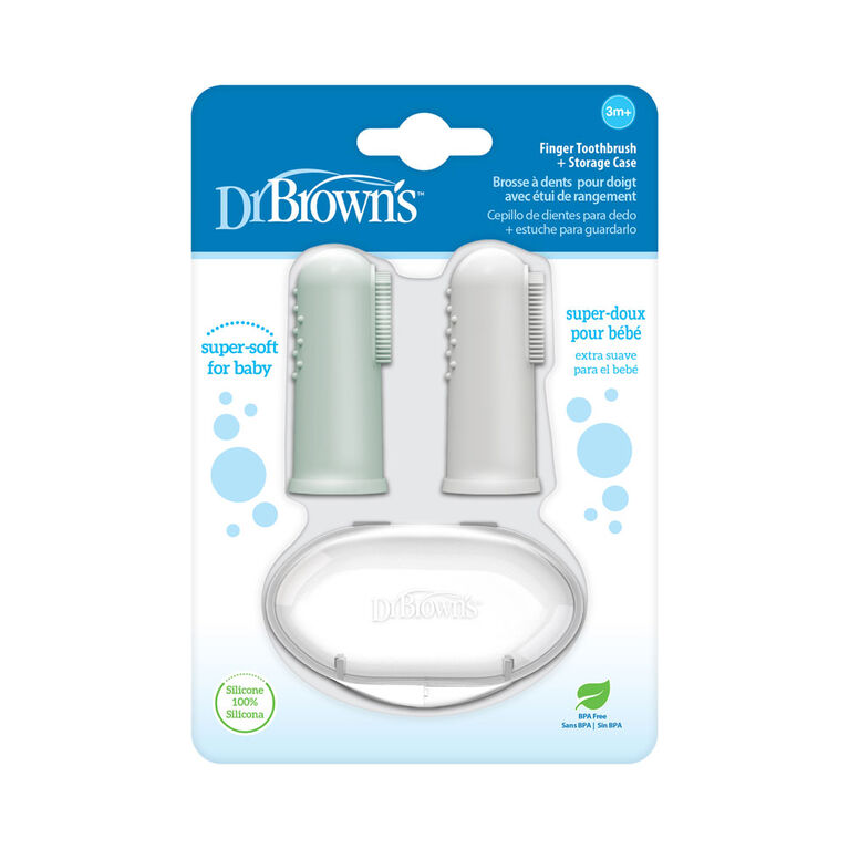 Dr. Brown's - Silicone Finger Toothbrush with Storage Case 2Pk