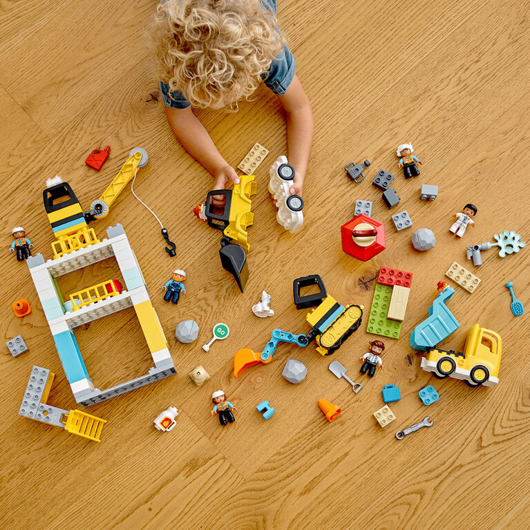 LEGO DUPLO Town La grue et les engins de construction 10933 (123 pièces)