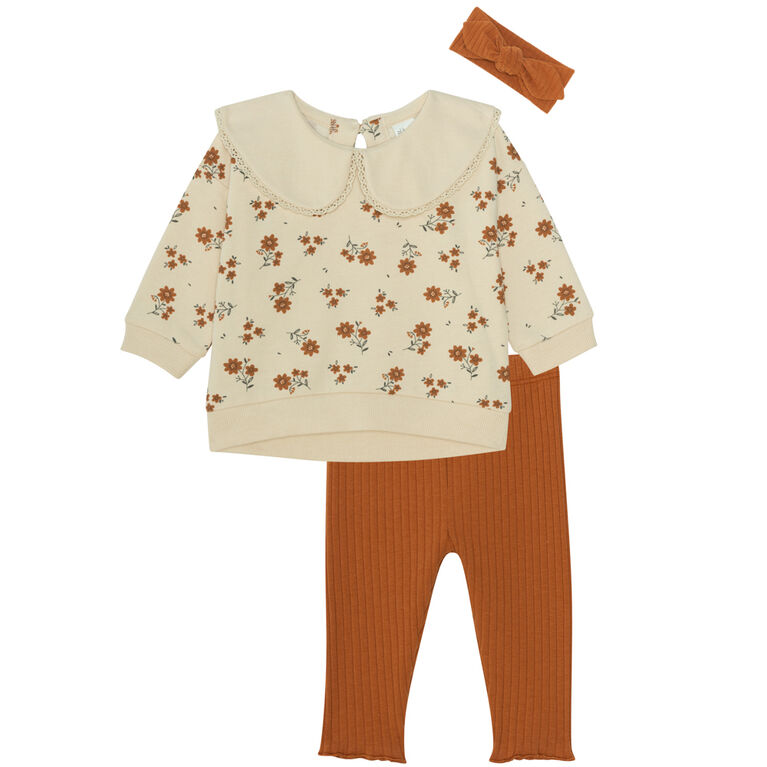 PL Baby ensemble 3 pièces floral 18M